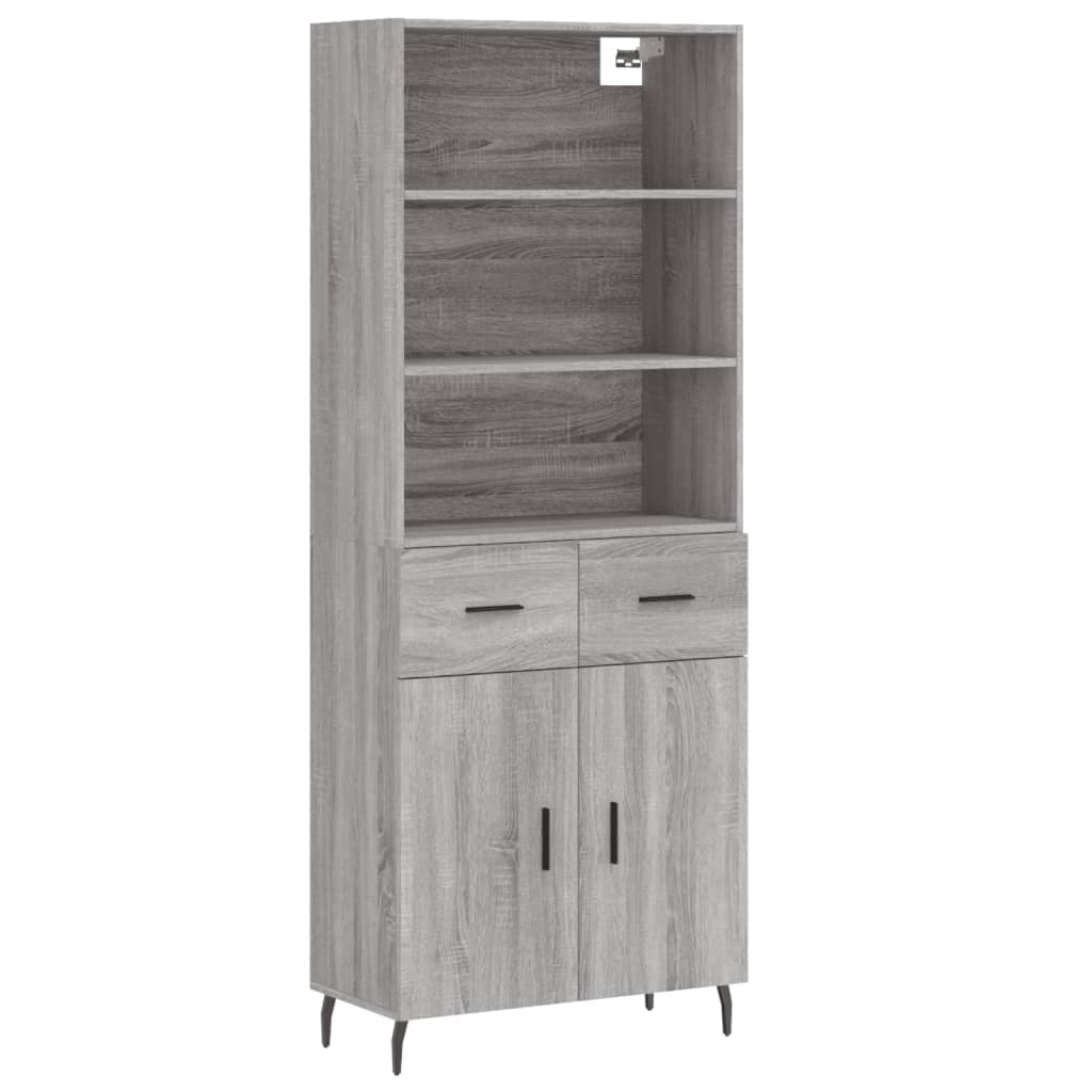 Buffet haut Sonoma gris 69,5x34x180 cm Bois d'ingénierie - XIOS