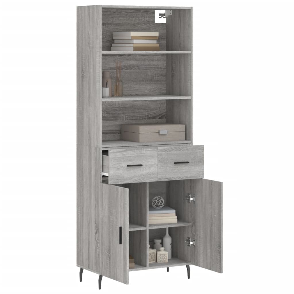 Buffet haut Sonoma gris 69,5x34x180 cm Bois d'ingénierie - XIOS