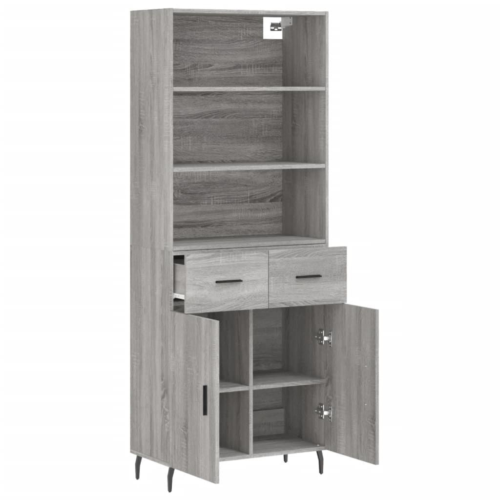 Buffet haut Sonoma gris 69,5x34x180 cm Bois d'ingénierie - XIOS