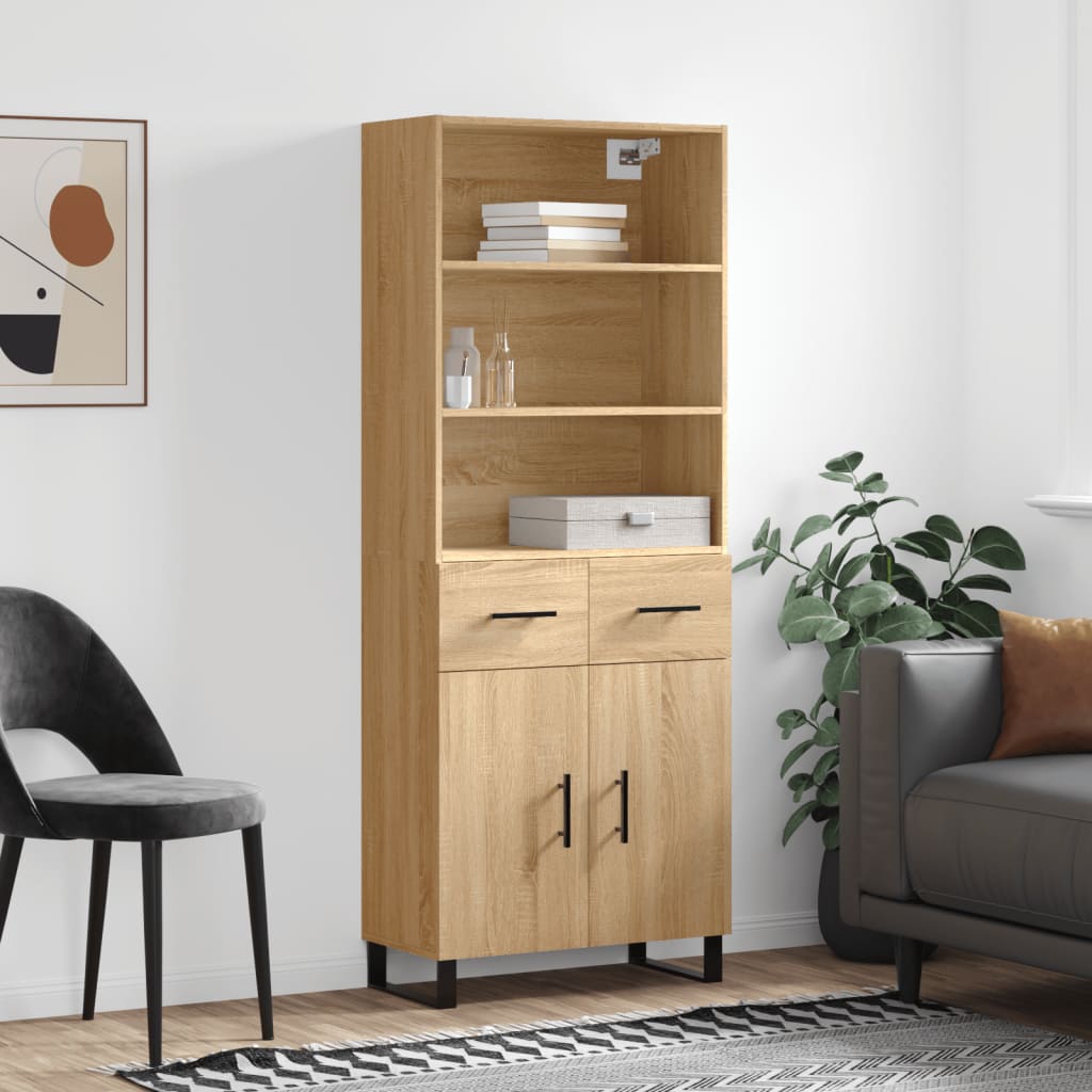 Buffet haut Chêne sonoma 69,5x34x180 cm Bois d'ingénierie - XIOS