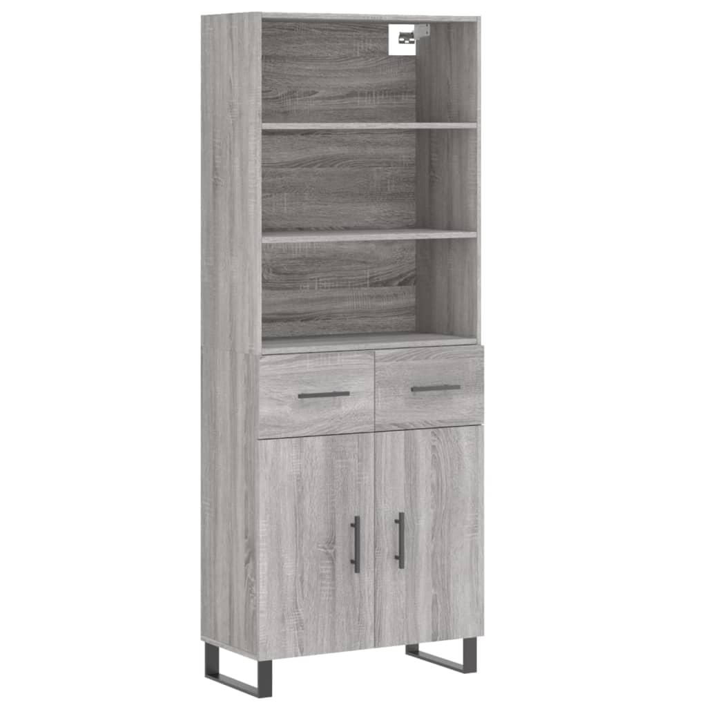 Buffet haut Sonoma gris 69,5x34x180 cm Bois d'ingénierie - XIOS
