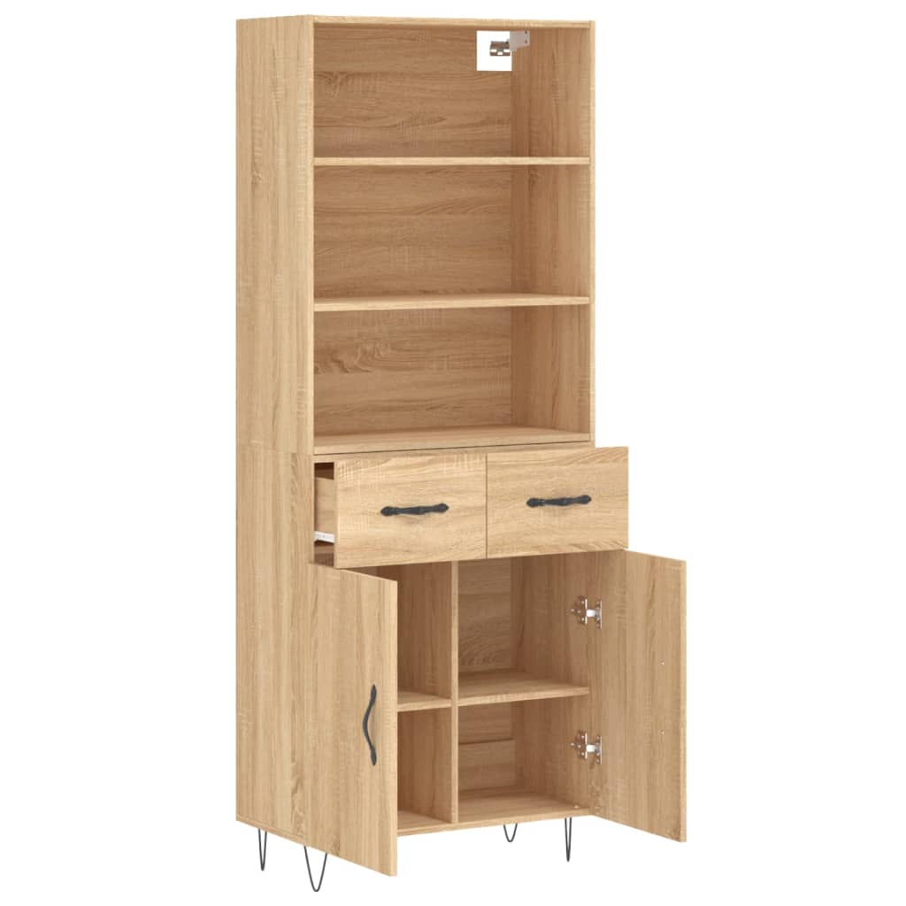 Buffet haut Chêne sonoma 69,5x34x180 cm Bois d'ingénierie - XIOS