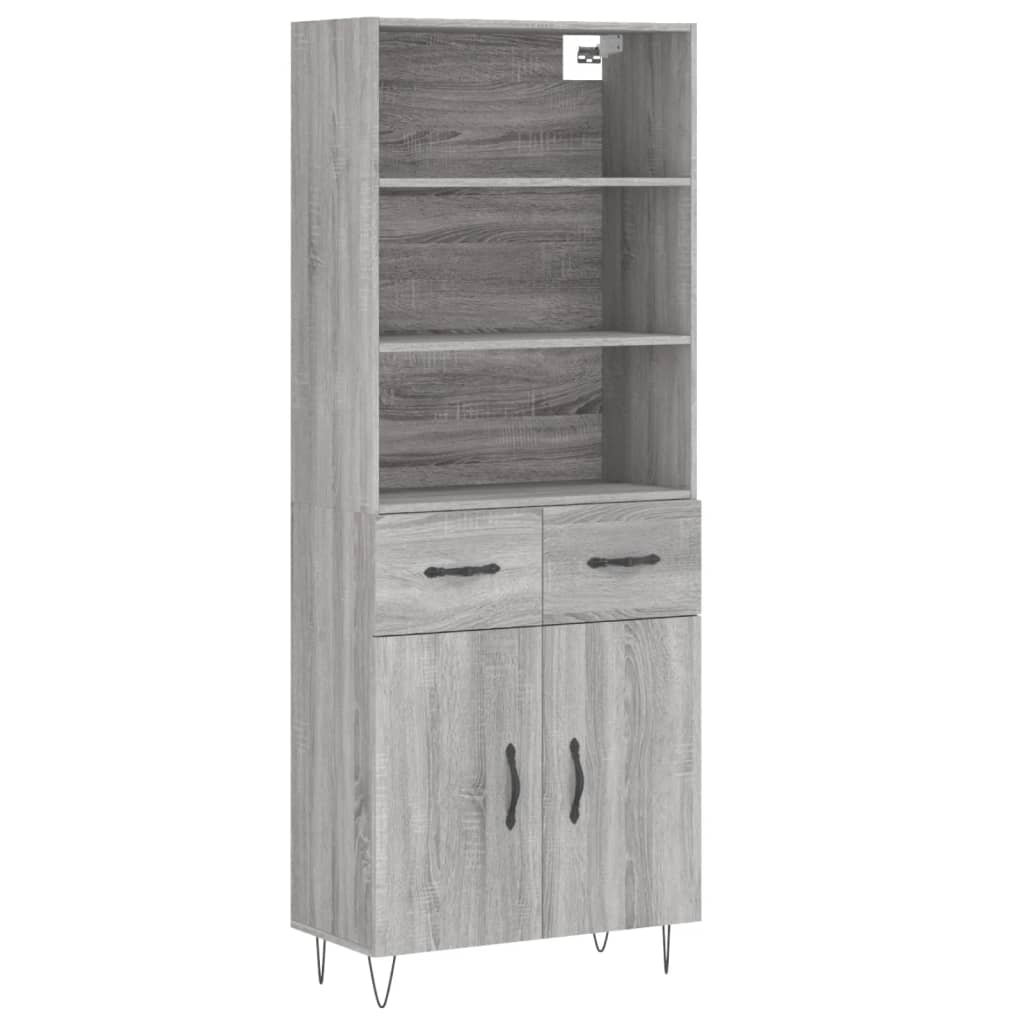 Buffet haut Sonoma gris 69,5x34x180 cm Bois d'ingénierie - XIOS