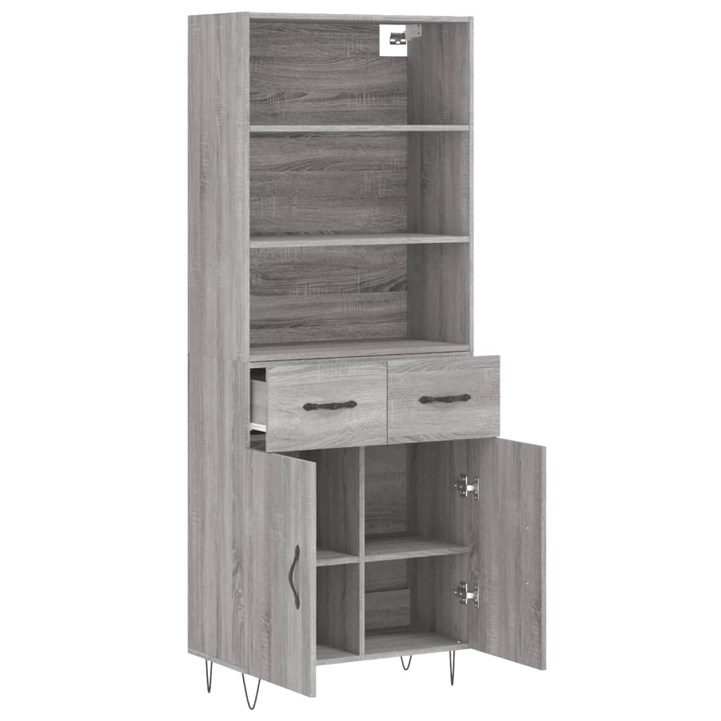 Buffet haut Sonoma gris 69,5x34x180 cm Bois d'ingénierie - XIOS
