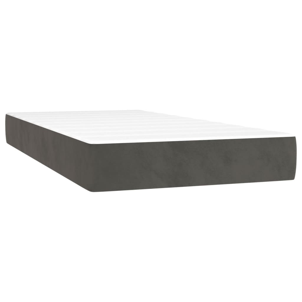 Sommier à lattes de lit et matelas Gris foncé 90x190 cm Velours - XIOS