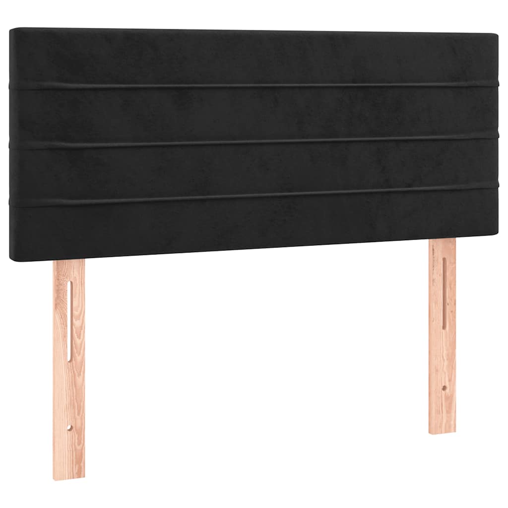 Sommier à lattes de lit avec matelas Noir 100x200 cm Velours - XIOS