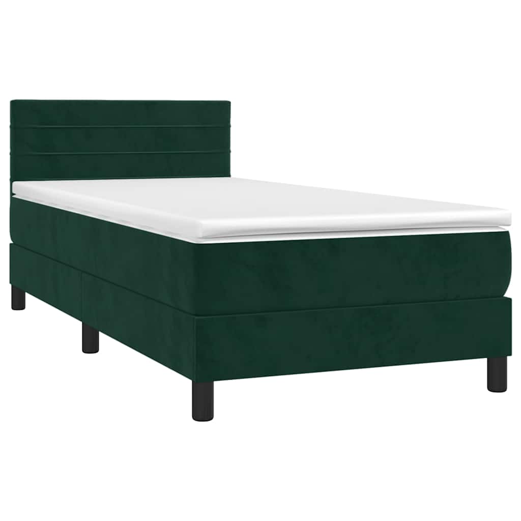 Sommier à lattes de lit avec matelas Vert foncé 100x200 cm - XIOS