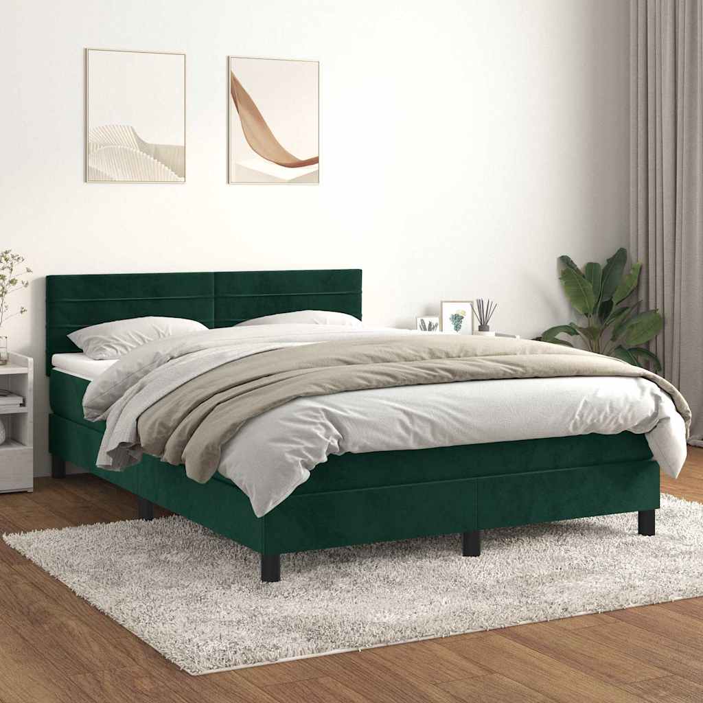 Sommier à lattes de lit et matelas Vert foncé 140x190cm Velours - XIOS