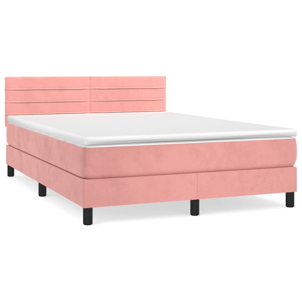 Sommier à lattes de lit avec matelas Rose 140x190 cm Velours - XIOS