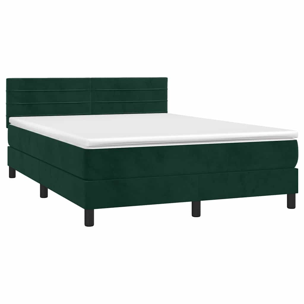 Sommier à lattes de lit et matelas Vert foncé 140x200cm Velours - XIOS