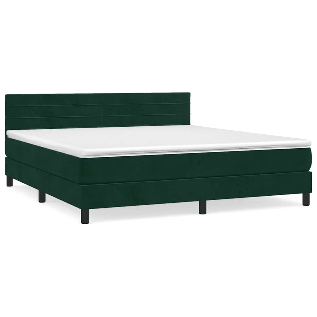 Sommier à lattes de lit et matelas Vert foncé 160x200cm Velours - XIOS