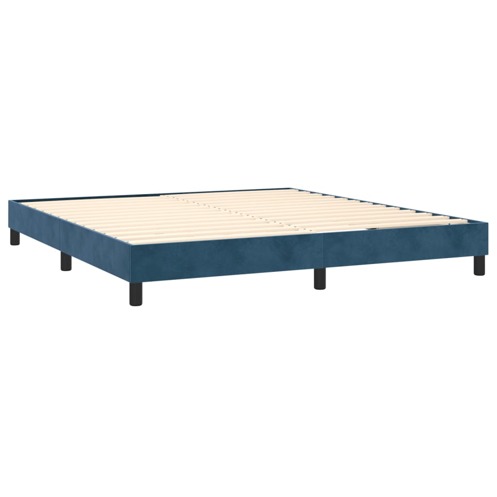 Sommier à lattes de lit et matelas Bleu foncé 160x200cm Velours - XIOS
