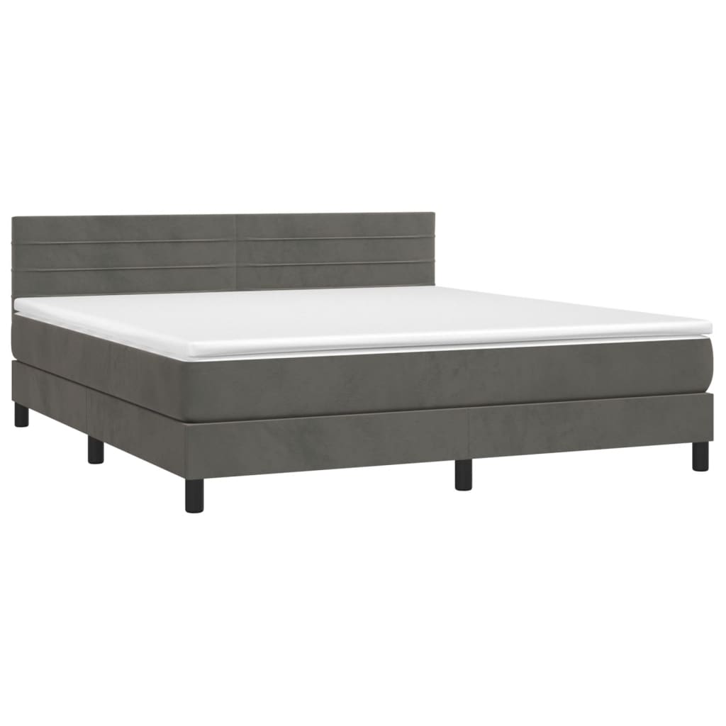 Sommier à lattes de lit et matelas Gris foncé 180x200cm Velours - XIOS