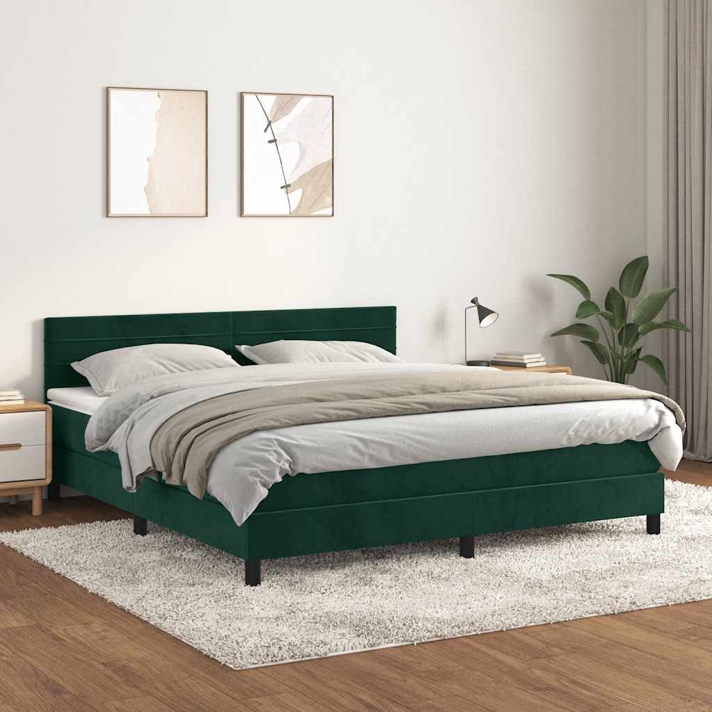 Sommier à lattes de lit et matelas Vert foncé 180x200cm Velours - XIOS