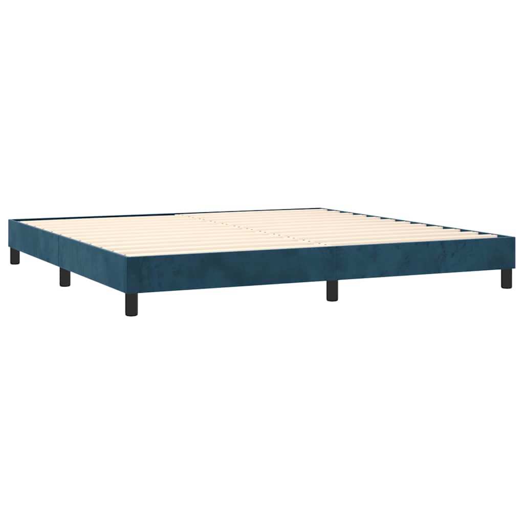 Sommier à lattes de lit et matelas Bleu foncé 200x200cm Velours - XIOS