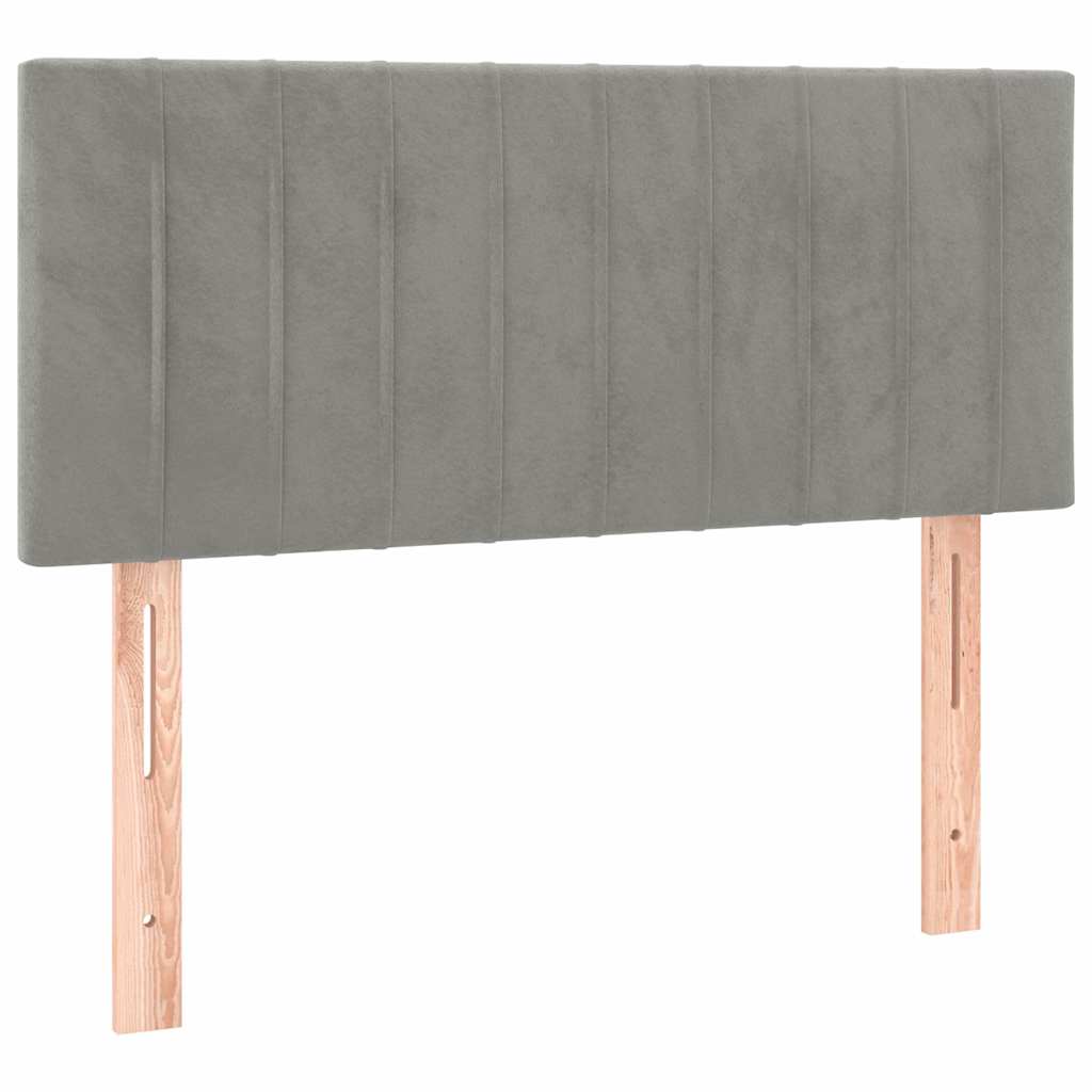 Sommier à lattes de lit et matelas Gris clair 80x200 cm Velours - XIOS