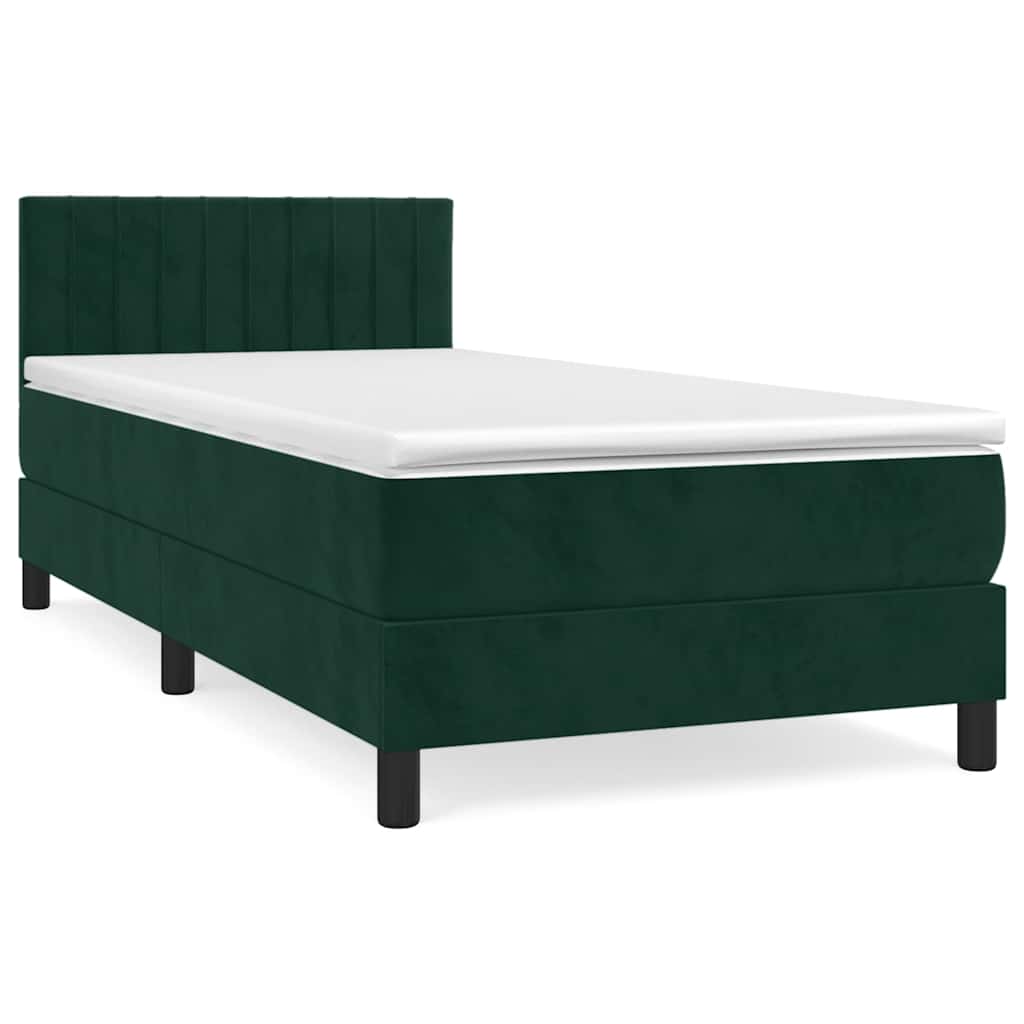 Sommier à lattes de lit et matelas Vert foncé 80x200 cm Velours - XIOS