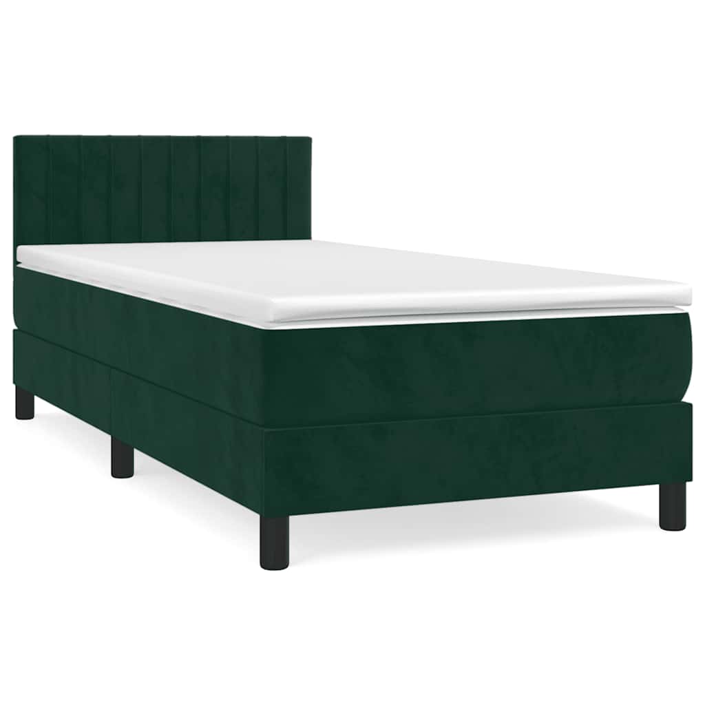Sommier à lattes de lit avec matelas Vert foncé 90x190 cm - XIOS