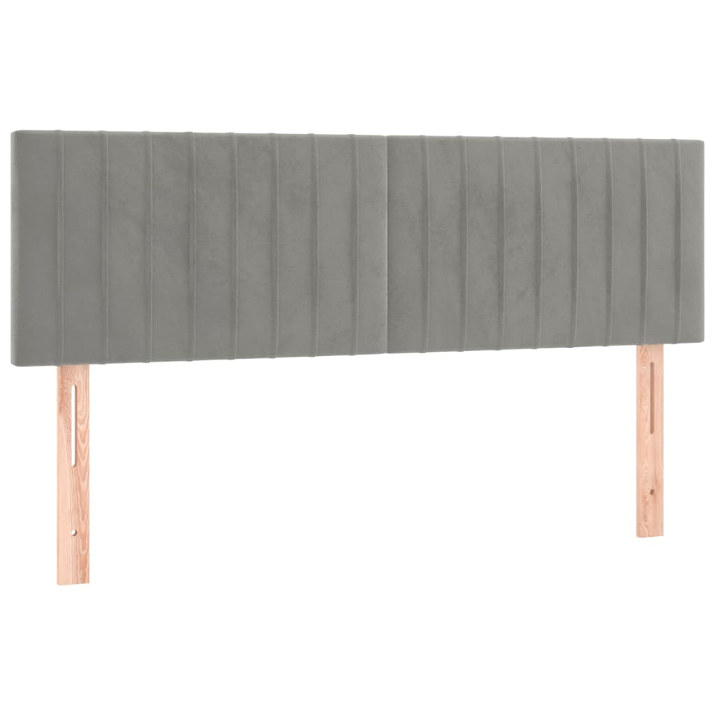 Sommier à lattes de lit et matelas Gris clair 140x200cm Velours - XIOS