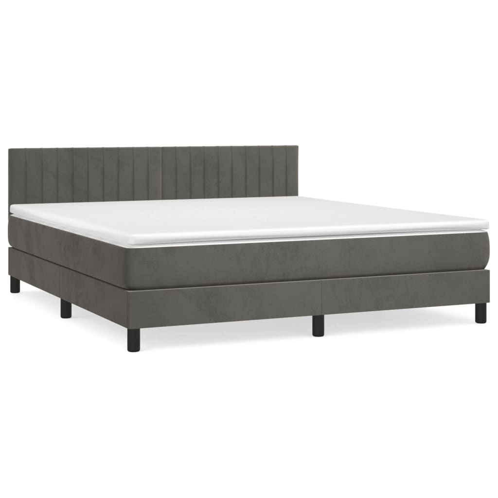 Sommier à lattes de lit et matelas Gris foncé 160x200cm Velours - XIOS