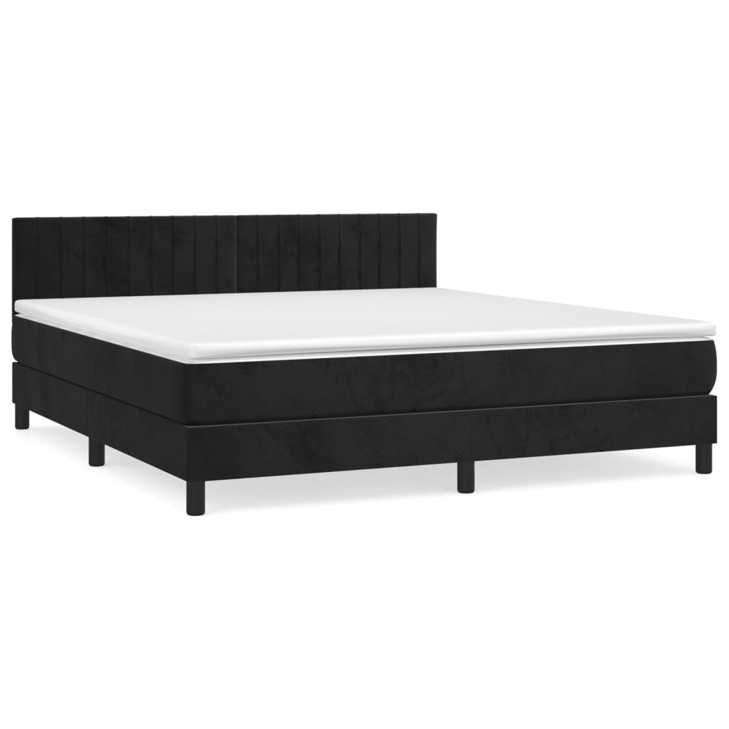 Sommier à lattes de lit et matelas Noir 160x200 cm Velours - XIOS