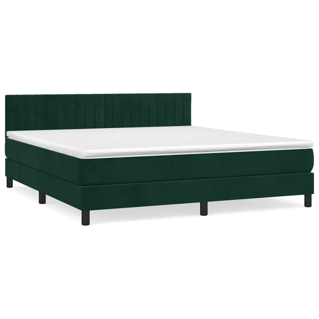 Sommier à lattes de lit et matelas Vert foncé 160x200cm Velours - XIOS
