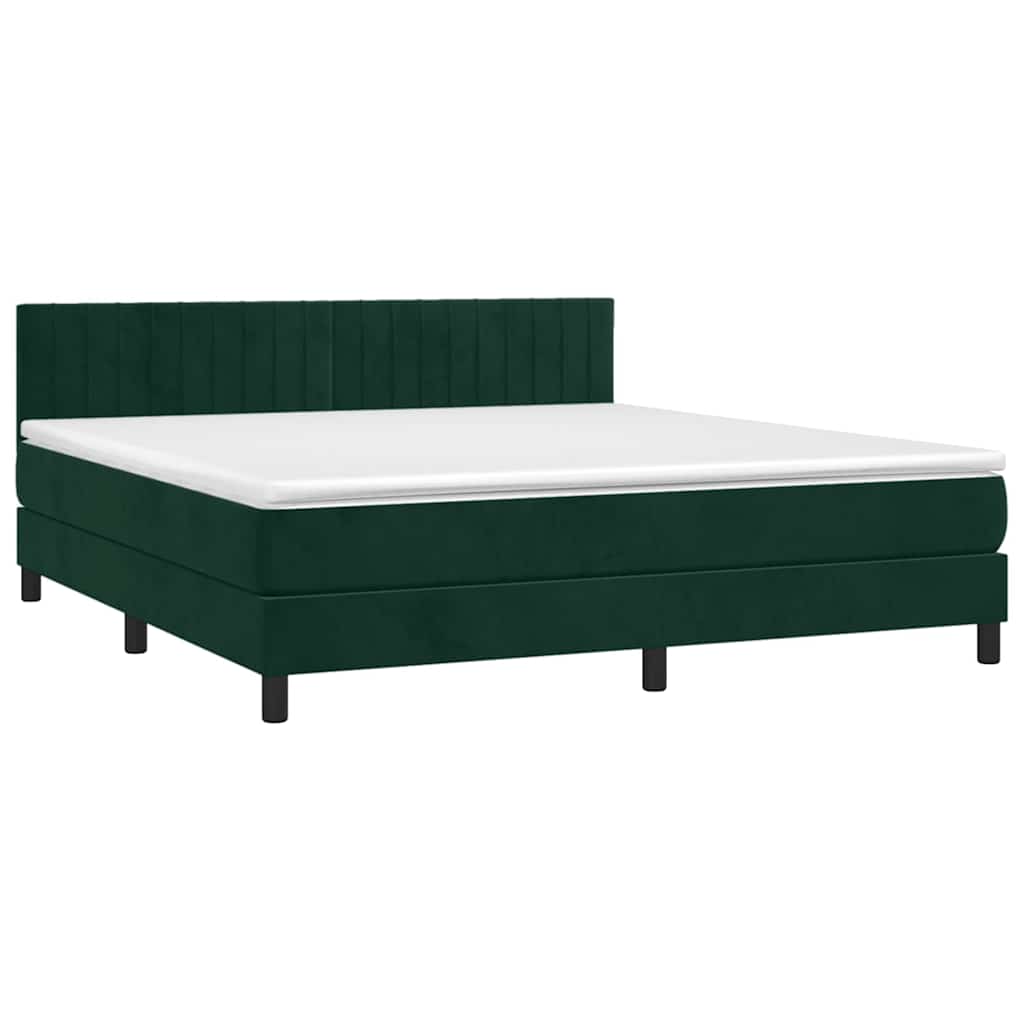 Sommier à lattes de lit et matelas Vert foncé 160x200cm Velours - XIOS