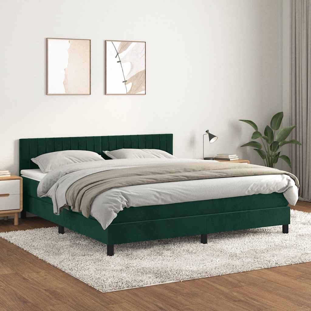 Sommier à lattes de lit et matelas Vert foncé 180x200cm Velours - XIOS