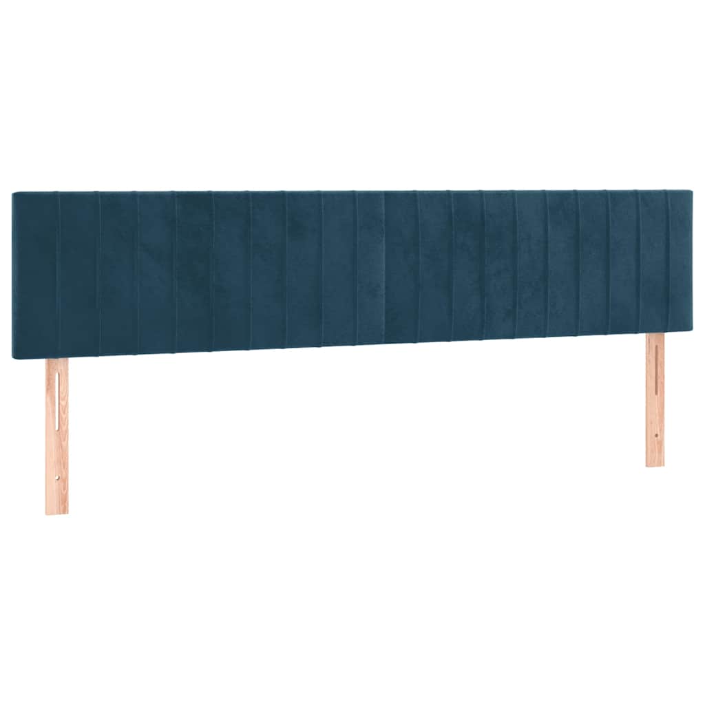 Sommier à lattes de lit et matelas Bleu foncé 200x200cm Velours