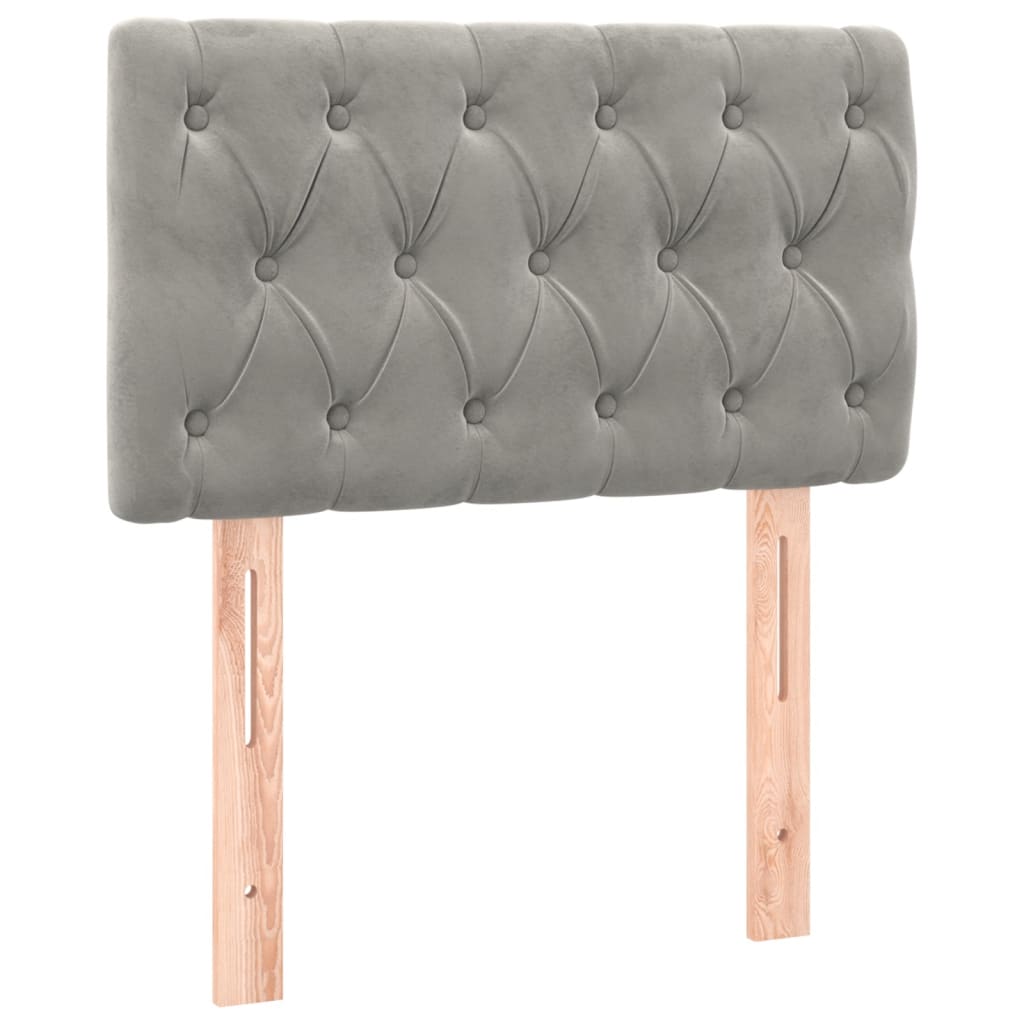 Sommier à lattes de lit et matelas Gris clair 80x200 cm Velours - XIOS