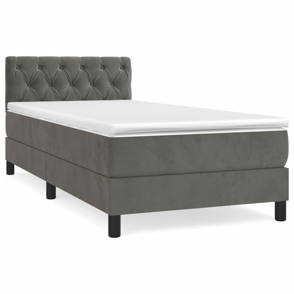 Sommier à lattes de lit et matelas Gris foncé 80x200 cm Velours - XIOS