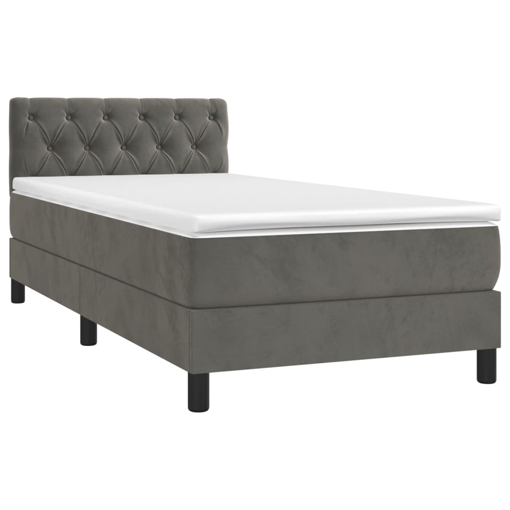 Sommier à lattes de lit et matelas Gris foncé 80x200 cm Velours - XIOS
