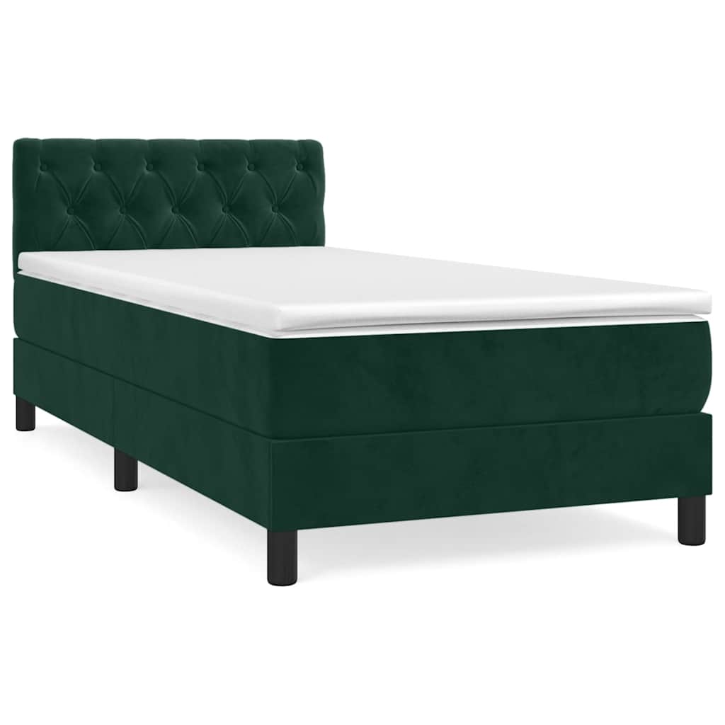 Sommier à lattes de lit et matelas Vert foncé 80x200 cm Velours - XIOS