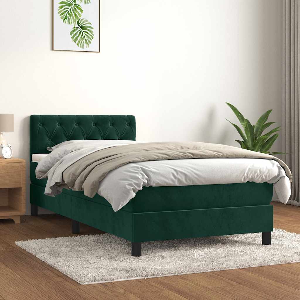 Sommier à lattes de lit et matelas Vert foncé 80x200 cm Velours - XIOS