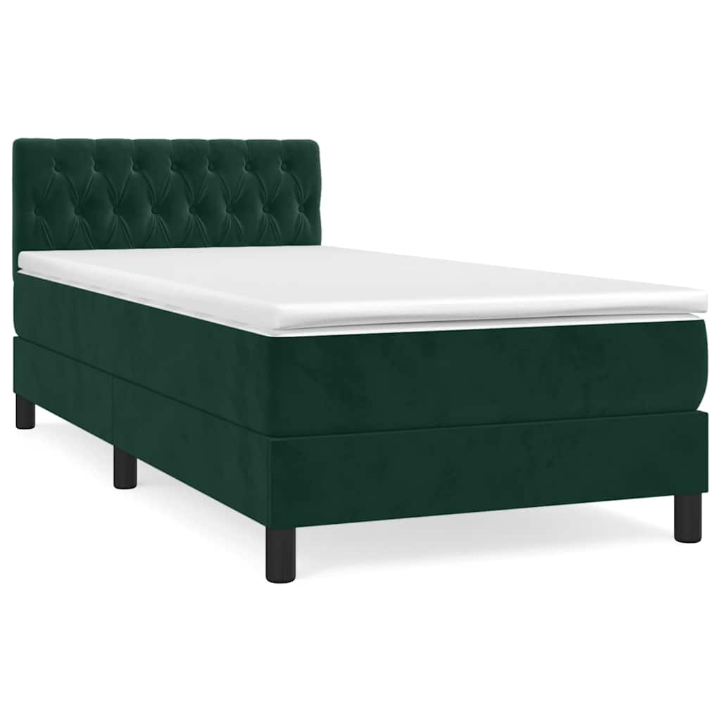 Sommier à lattes de lit avec matelas Vert foncé 90x190 cm - XIOS