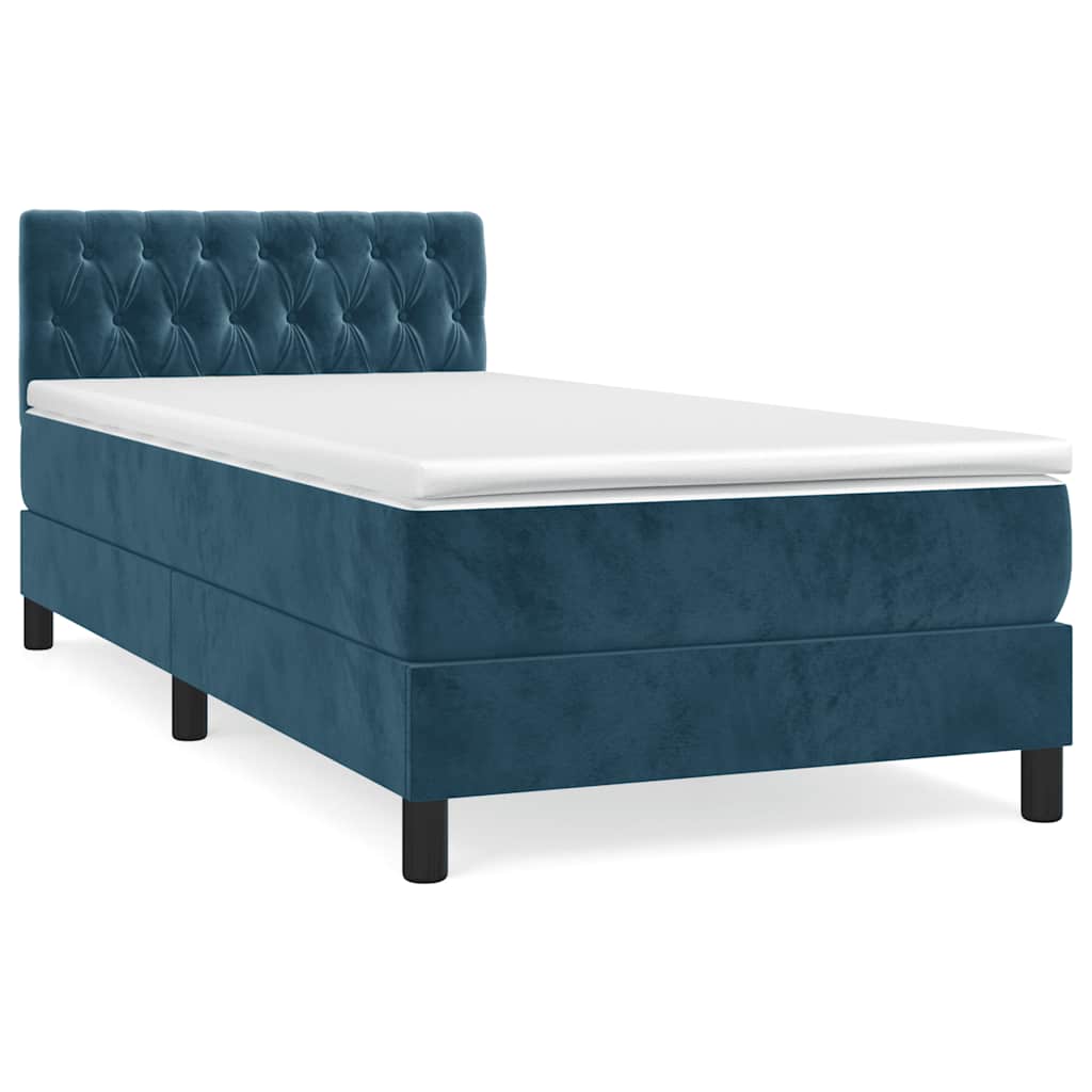 Sommier à lattes de lit avec matelas Bleu foncé 100x200 cm - XIOS
