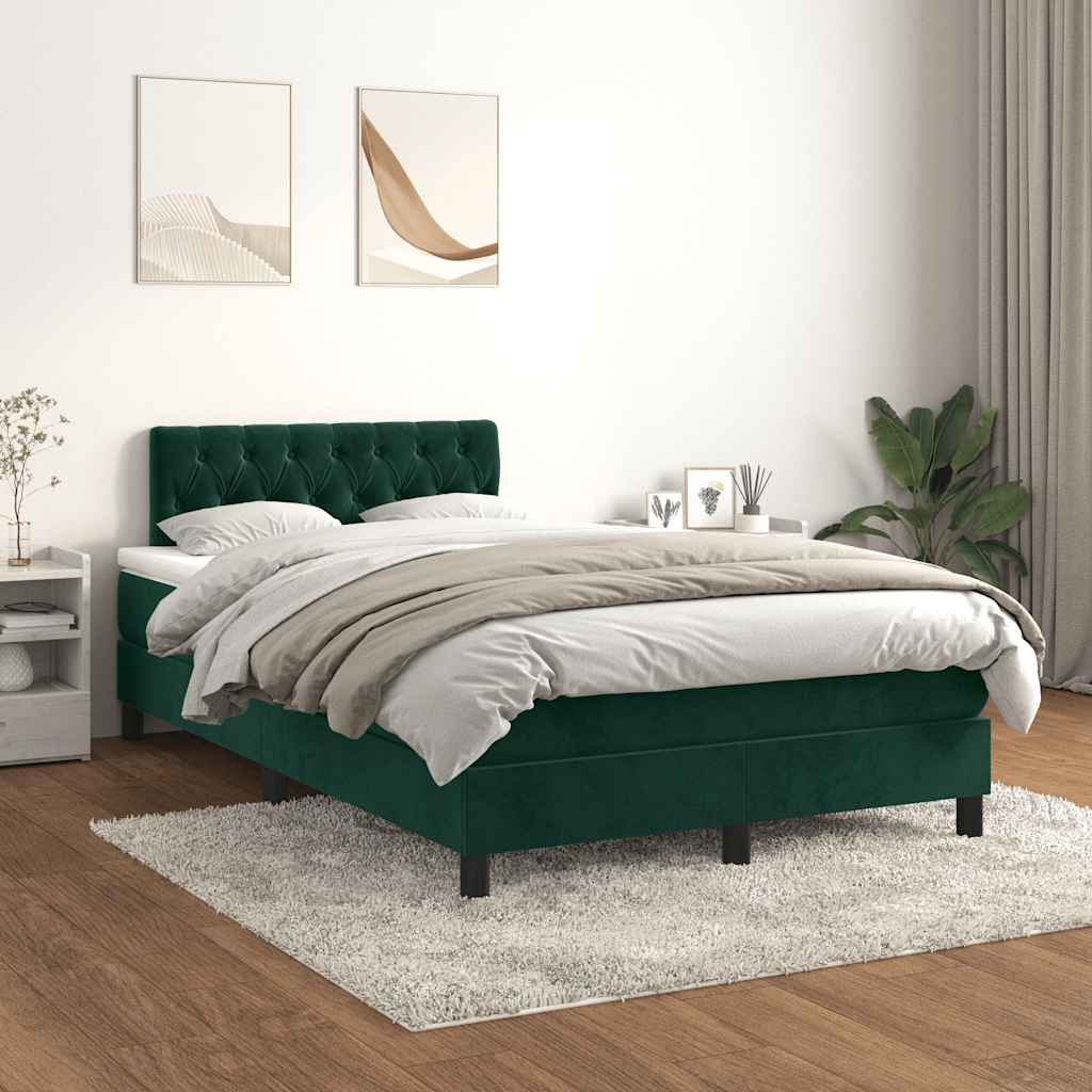 Sommier à lattes de lit et matelas Vert foncé 120x200cm Velours - XIOS
