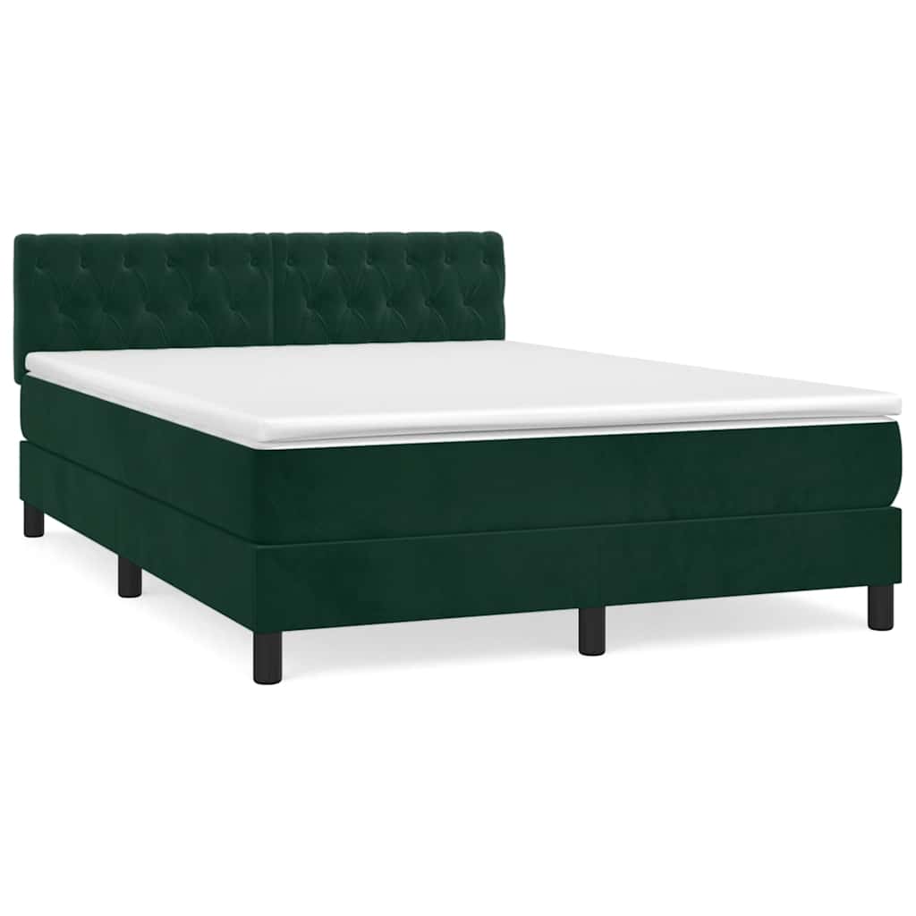 Sommier à lattes de lit et matelas Vert foncé 140x190cm Velours - XIOS