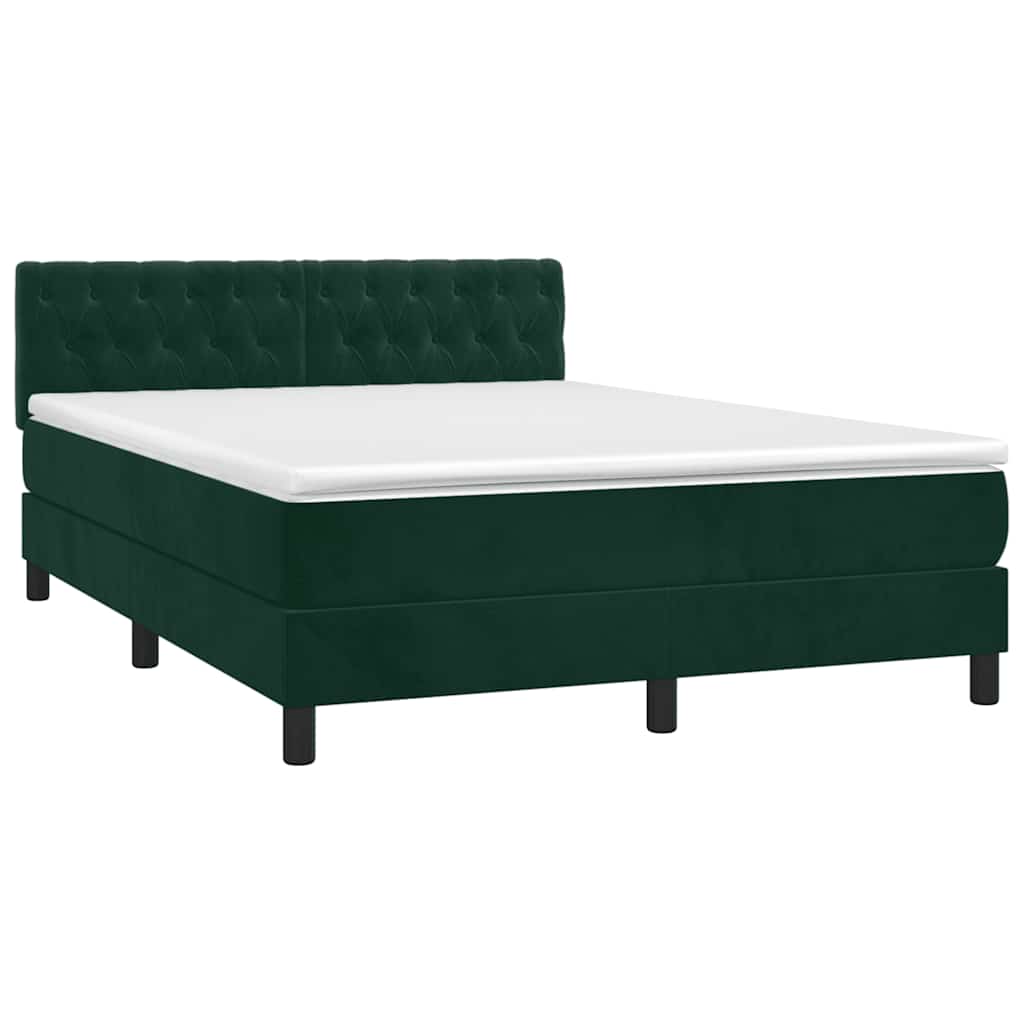 Sommier à lattes de lit et matelas Vert foncé 140x190cm Velours - XIOS