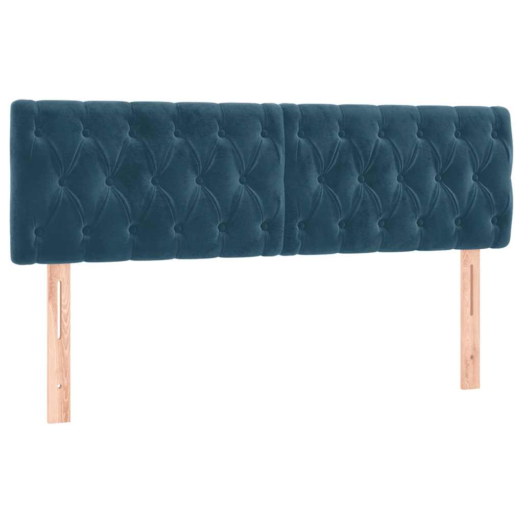 Sommier à lattes de lit et matelas Bleu foncé 140x190cm Velours - XIOS