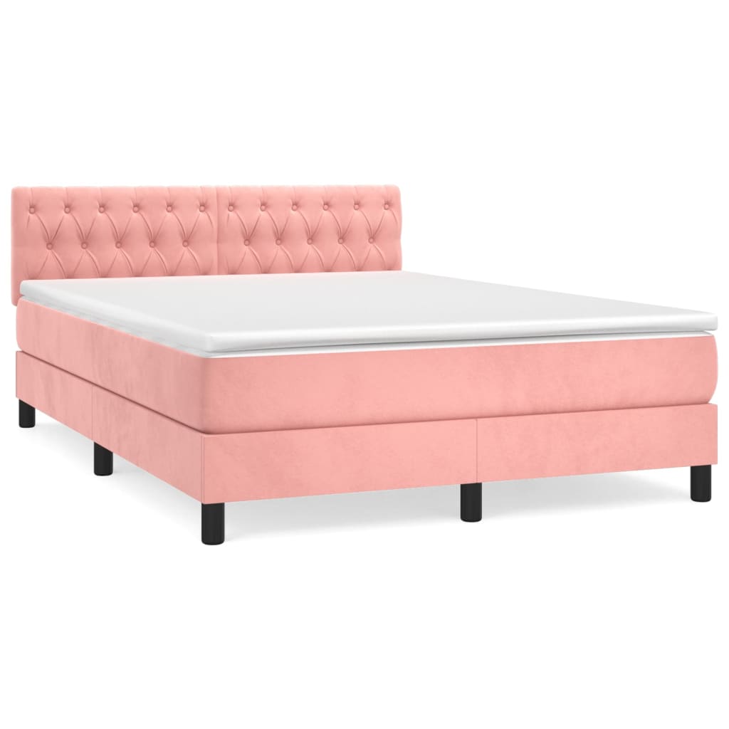 Sommier à lattes de lit avec matelas Rose 140x200 cm Velours - XIOS