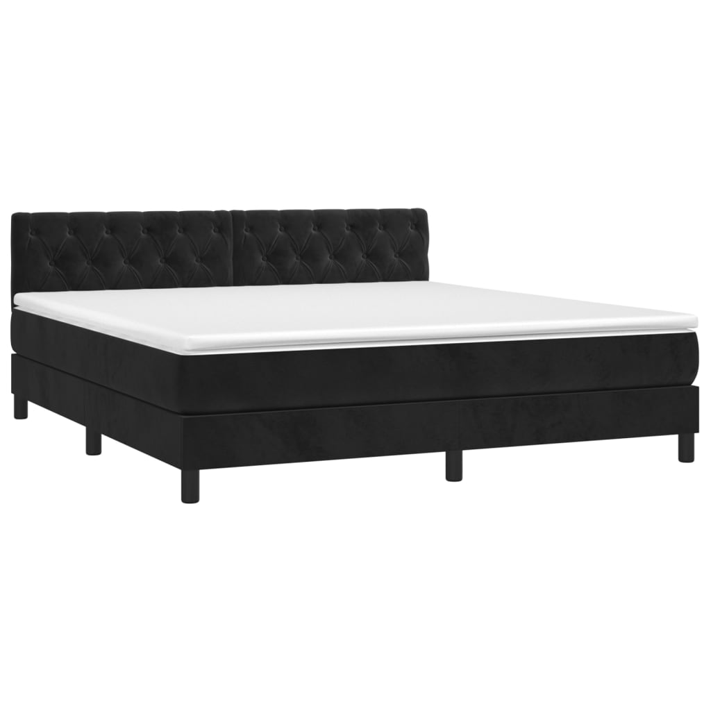 Sommier à lattes de lit et matelas Noir 160x200 cm Velours - XIOS