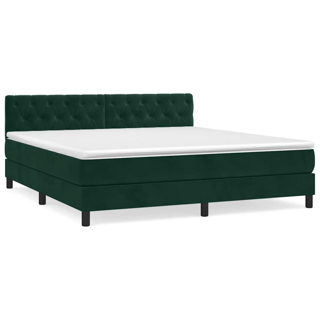 Sommier à lattes de lit et matelas Vert foncé 160x200cm Velours - XIOS