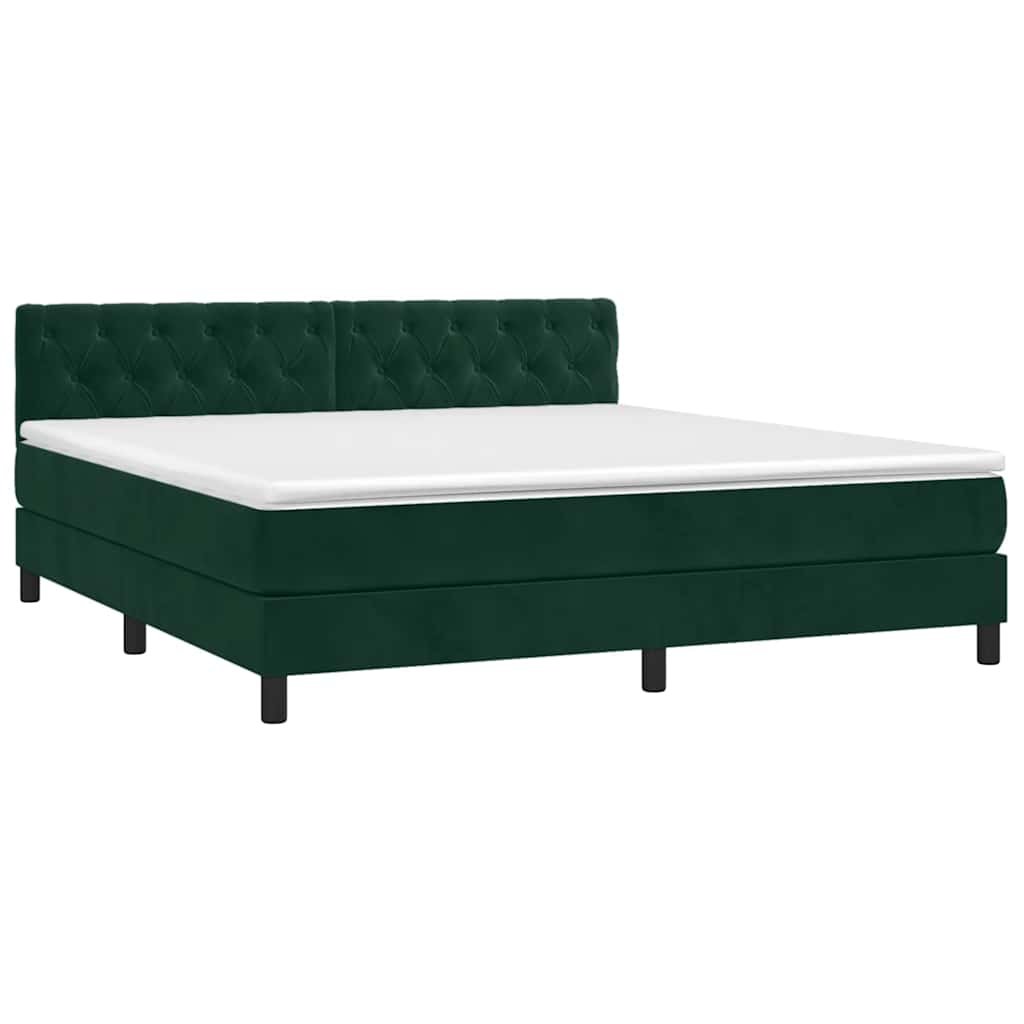 Sommier à lattes de lit et matelas Vert foncé 160x200cm Velours - XIOS