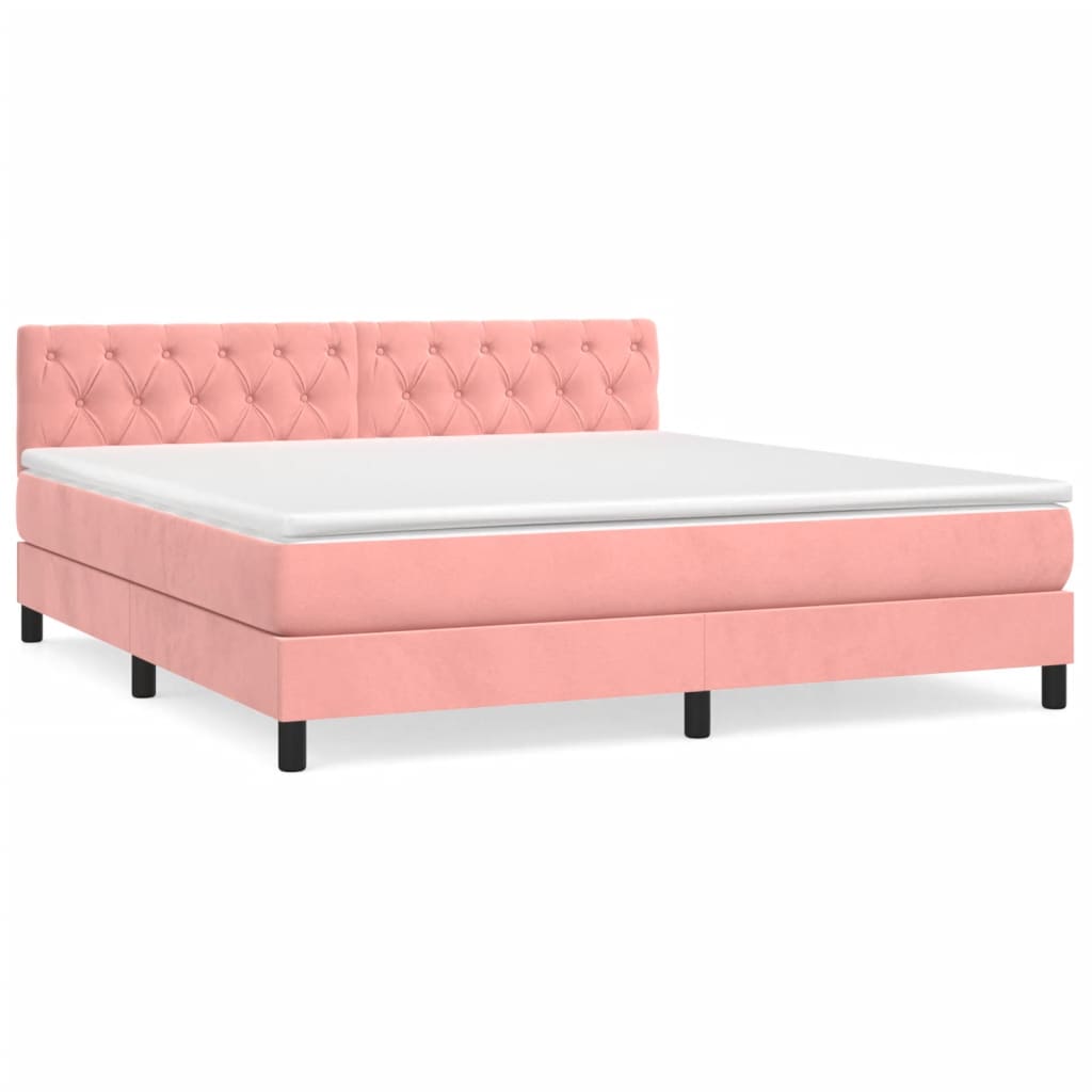 Sommier à lattes de lit avec matelas Rose 160x200 cm Velours
