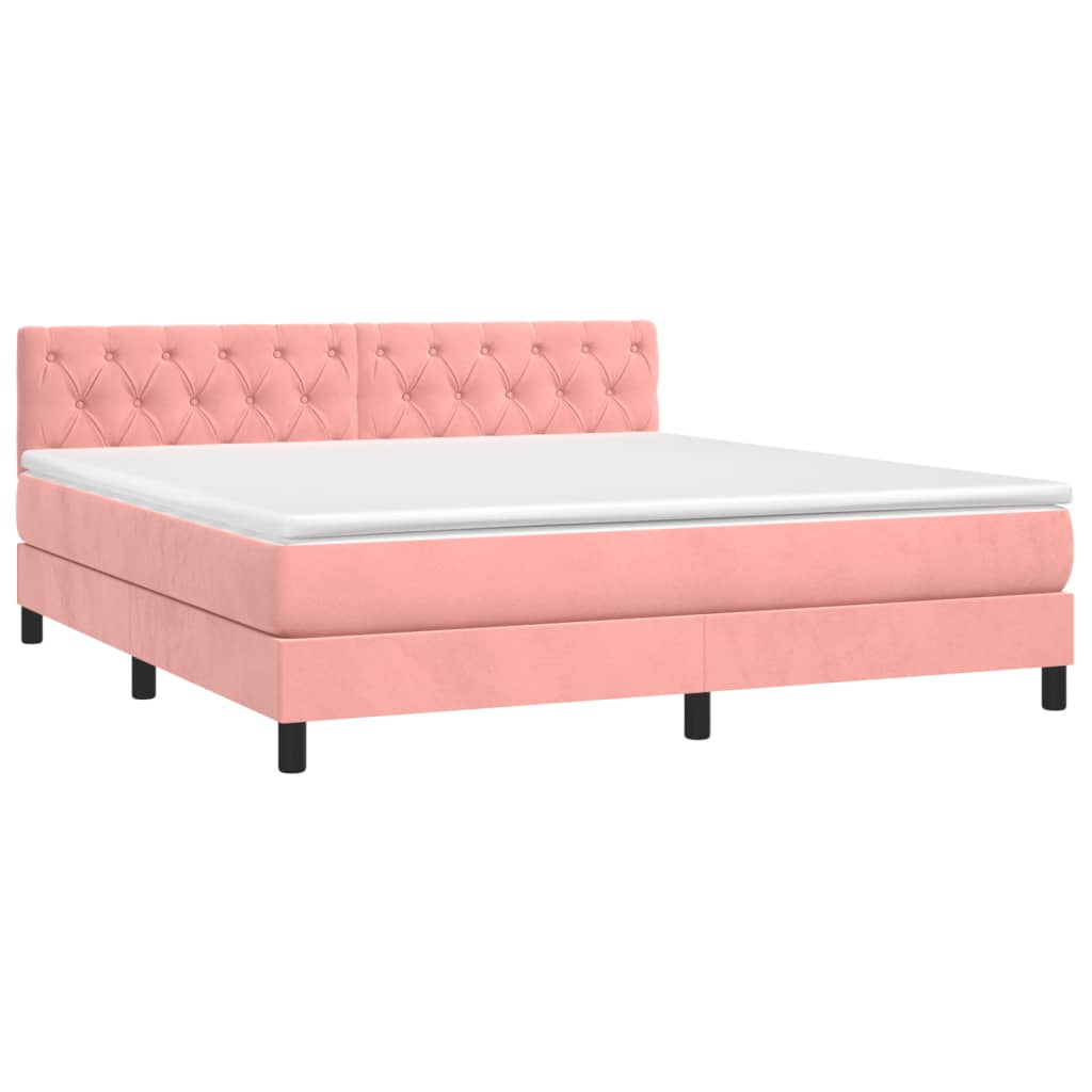 Sommier à lattes de lit avec matelas Rose 160x200 cm Velours