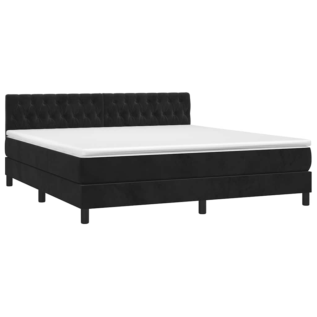 Sommier à lattes de lit avec matelas Noir 180x200 cm Velours - XIOS