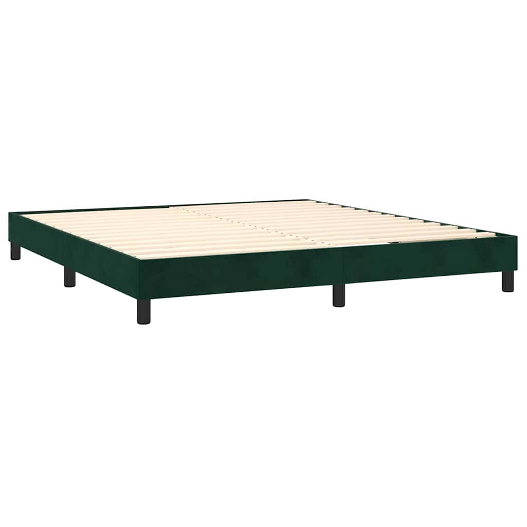 Sommier à lattes de lit et matelas Vert foncé 180x200cm Velours
