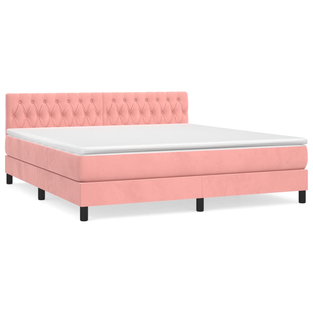 Sommier à lattes de lit avec matelas Rose 180x200 cm Velours - XIOS