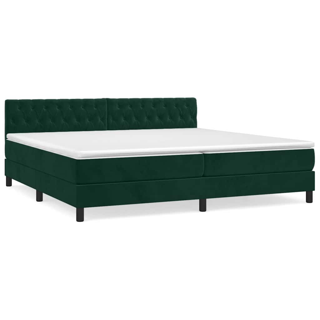 Sommier à lattes de lit et matelas Vert foncé 200x200cm Velours - XIOS
